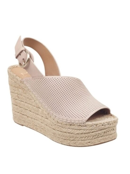 Marc Fisher Shoes - Marc Fisher "Andela" Blush Pink Espadrille Slingback Wedge Sandals